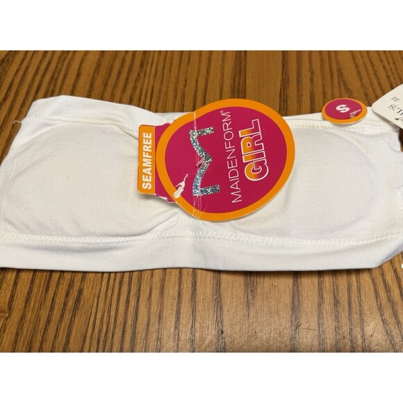 Maidenform Girls' Bandeau BraSeamless White Size Small  Proms dances Tops New - Picture 1 of 5